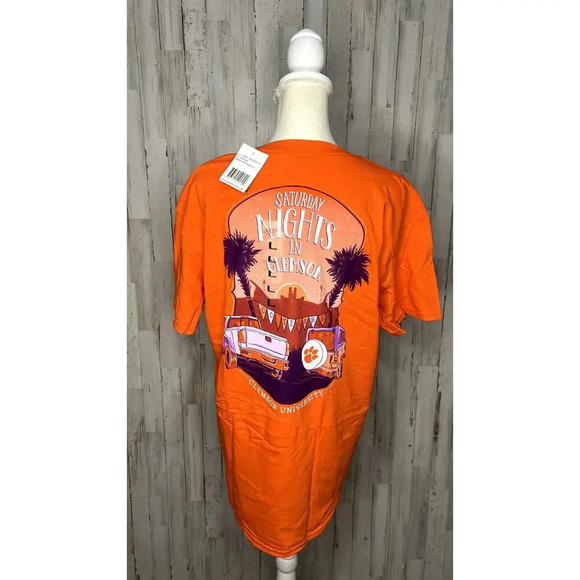 Clemson Tigers "Saturday Nights in Clemson" Orange Graphic Short Sleeve T-Shirt - Picture 4 of 5